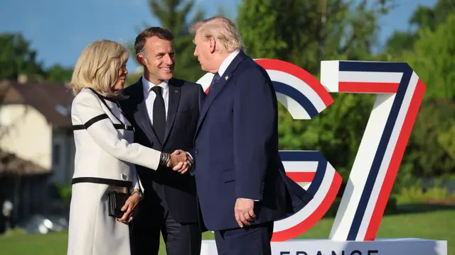 Trump Handshake and Kisses With Brigitte Macron Draw Attention at G7 Summit