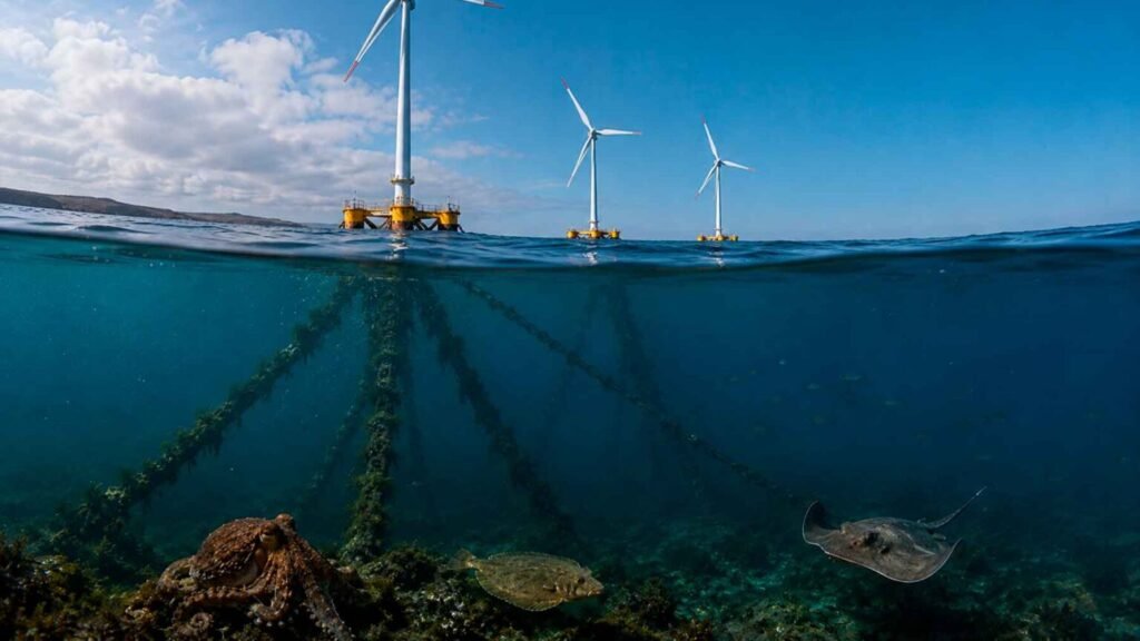Scientists Turn a Floating Wind Turbine Into an Underwater Farm